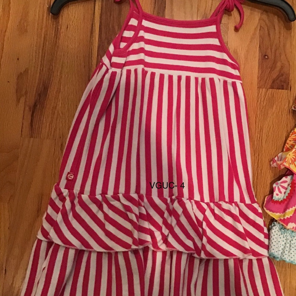 Zutano hot pink and white striped dress